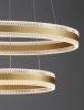 Lampa wisząca LED aluminiowa złota dwa okręgi ringi designerska nowoczesna możliwość ściemniania DONTERIO LE45399 Luces Exclusivas